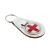 George Cross Design White Bonded Leather Key Ring