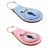 Mr & Mrs Figures Blue & Pink Bonded Leather Keyring Set