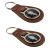 Tan Bonded Leather His & Hers Sign Keyring Set