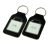 Simple White & Text His One Her Only Twin Keyring Set