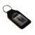 Purple Tartan Stag on Grey Striped Background Design Keyring
