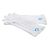 One Size Mens Plain White Cotton Gloves with Light Blue Masonic Design (Without G)