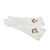 One Size White Cotton Gloves with Embroidered Gold Masonic Design (Without G)