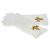 New Improved One Size White Cotton Gloves with Embroidered Gold Masonic Design (With G)