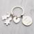 Children Heart Charm Design Silver Keyring (Engravable)