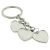 Rhodium Plated Triple Heart shaped Keyring (Engravable)