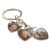 Bespoke Photo or image Triple Heart Recess Keyring (Engravable)