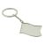 Rhodium Plated Flag shaped recessed Keyring (Engravable)