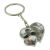 Bespoke Two Heart Rhodium Plated recessed Keyring