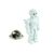 Contemporary design White Robot lapel Pin Badge