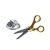Two Tone Scissors Lapel Pin Badge