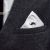 Curly Tipped Moustache Design White Pocket Square