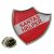SANTA'S HELPER Retro School Shield Silver Pin Badge