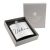 Usher Black Script Text Design 5oz Hip Flask in Gift Box