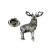 Standing Stag English Pewter Lapel Pin Badge