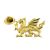 Golden Welsh Dragon Pewter Lapel Pin Badge