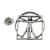 Da Vinci Vitruvian Man Pewter Lapel Pin Badge