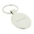 Rhodium Plated Oval Keyring with Heavy duty Bail and Split Ring (Engravable)