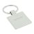 Rhodium Plated Square Keyring with Heavy duty Bail and Split Ring (Engravable)